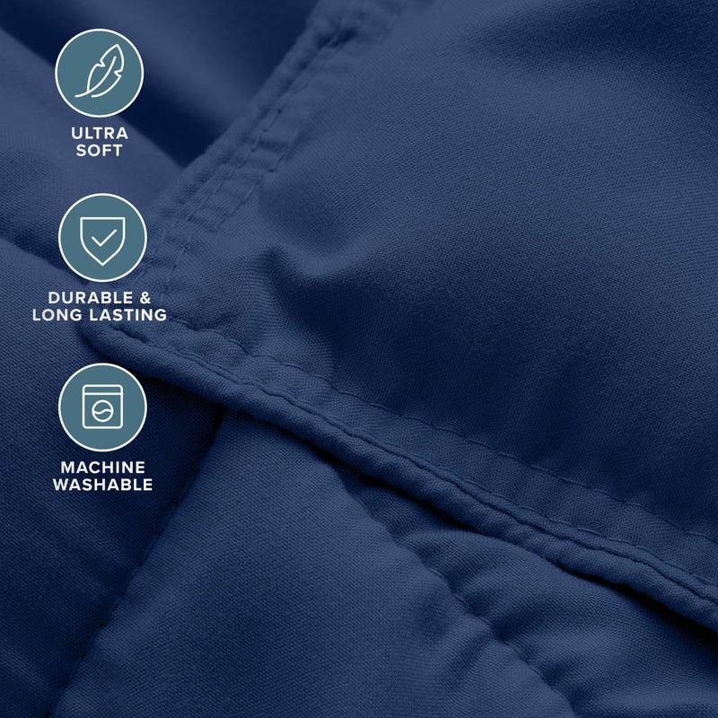 Bare Home Comforter Set - Oversized Queen Size - Ultra-Soft - Goose Down Alternative - Premium 1800 Series - All Season Warmth (Oversized Queen, Dark Blue) - Image 5